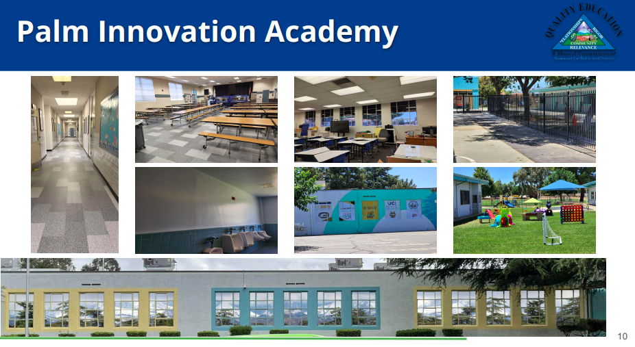 Picture of exterior and interior of Palm Innovation Academy